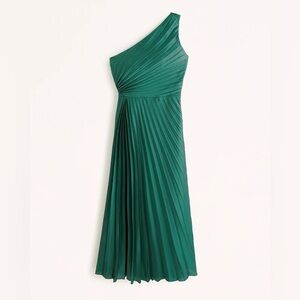 Abercrombie & Fitch Giselle pleated one shoulder dress green XL